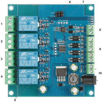 MODUŁ PRZEKAŹNIKOWY 4R-D7 Modbus RTU