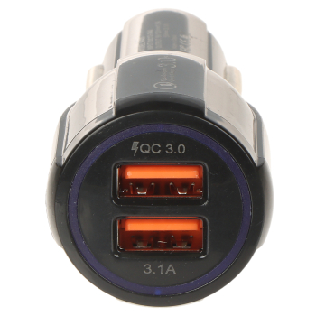 ŁADOWARKA SAMOCHODOWA USB 5V/3.1A/2XUSB-QUICK3.0/CAR