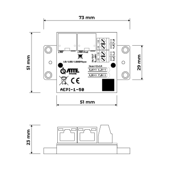 ADAPTER ZASILANIA POE AEPI-1-50 ATTE
