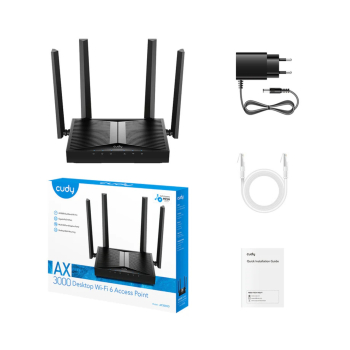 ROUTER AP3000D Wi-Fi 6 2.4 GHz, 5 GHz 574 Mb/s + 2402 Mb/s CUDY