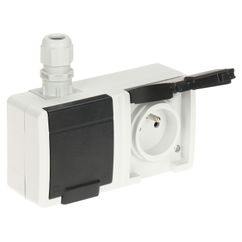 GNIAZDO NATYNKOWE PODWÓJNE AQUANT-2K-G2/V1/EPN 250 V AC 16 A IP65 Elektro-Plast