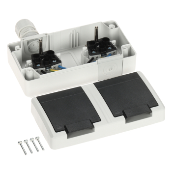 GNIAZDO NATYNKOWE PODWÓJNE AQUANT-2K-G2/V1/EPN 250 V AC 16 A IP65 Elektro-Plast
