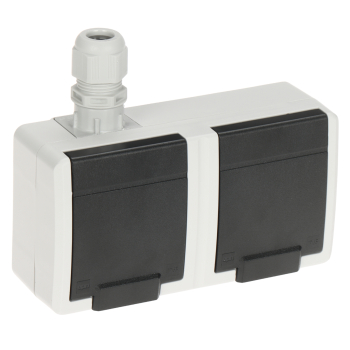 GNIAZDO NATYNKOWE PODWÓJNE AQUANT-2K-G2/V1/EPN 250 V AC 16 A IP65 Elektro-Plast