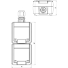 GNIAZDO NATYNKOWE PODWÓJNE AQUANT-2K-G2/V2/EPN 250 V AC 16 A IP65 Elektro-Plast Nasielsk