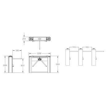 BRAMKA OBROTOWA NISKA TRIPOD ATLO-AKT303