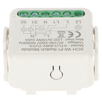 PODWÓJNY INTELIGENTNY STEROWNIK OŚWIETLENIA LED ATLO-SW2-TUYA Wi-Fi, Tuya Smart