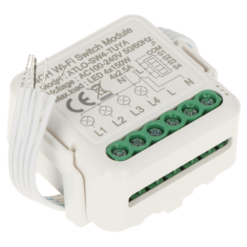 POCZWÓRNY INTELIGENTNY STEROWNIK OŚWIETLENIA LED ATLO-SW4-TUYA Wi-Fi, Tuya Smart