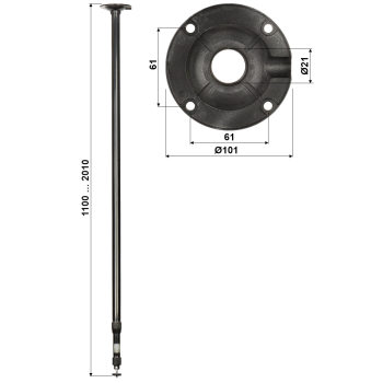 TELESKOPOWY UCHWYT SUFITOWY KAMERY BR-100X200-B