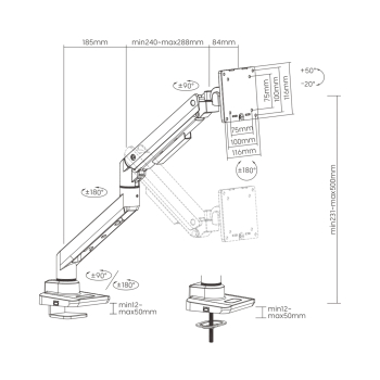 UCHWYT BIURKOWY MONITORA BRATECK-LDT69-C012 BRATECK