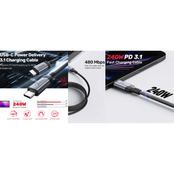 PRZEWÓD C14110GY-2M USB-C/USB-C 240W 2.0 m UNITEK