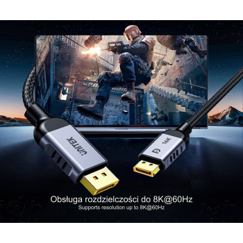 PRZEWÓD DISPLAYPORT C1626GY01-2M 2 m 16K @ 60 Hz, UNITEK