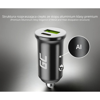 ŁADOWARKA SAMOCHODOWA USB CADM-GC-38AC Green Cell