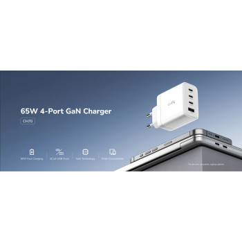 ŁADOWARKA SIECIOWA USB CH70_EU 65 W GaN CUDY