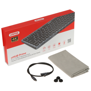 KLAWIATURA 9 W 1 D1092A Z HUBEM I CZYTNIKIEM KART SD QWERTY UNITEK
