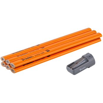 ZESTAW OŁÓWKÓW BUDOWLANYCH Z TEMPERÓWKĄ HB OVAL DIY-PC2OV18OR/S6B BRADAS