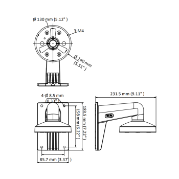 UCHWYT KAMERY DS-1273ZJ-140-DM45 Hikvision