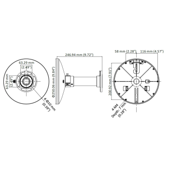 UCHWYT SUFITOWY KAMERY DS-1661ZJ-6D Hikvision