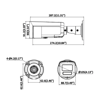 KAMERA IP DS-2CD2T126G3-IS2UY/SL(2.8)(EF)BLACK AcuSense - 12 Mpx 2.8 mm Hikvision