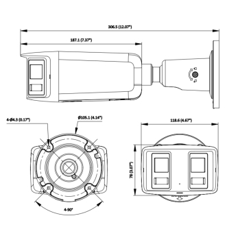 KAMERA IP DS-2CD2T167G3P-LIS2UY/SL(180°) PANORAMICZNA AcuSense - 16 Mpx 2 x 2.8 mm Hikvision