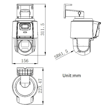 KAMERA IP SZYBKOOBROTOWA DS-2SE3C410MWG-E/14(2.8MM) TandemVu - 3.7 Mpx 5.76 ... 57.6 mm Hikvision