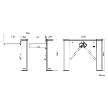BRAMKA OBROTOWA NISKA TRIPOD DS-K3G501X-R/M-DM55 Hikvision