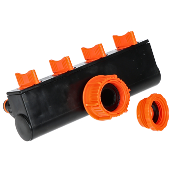 ROZDZIELACZ 4-DROŻNY Z ZAWORAMI ECO-PWB3033 BLACK LINE BRADAS