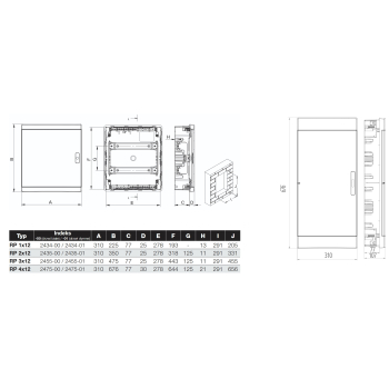 ROZDZIELNICA PODTYNKOWA 24-MODUŁOWA ELEGANT-TWIN-2X12/PT/W/EPN Elektro-Plast