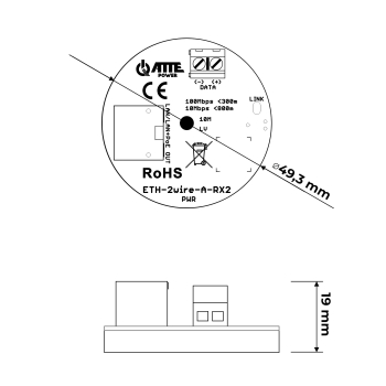 ZESTAW KONWERTERÓW UTP / 2-WIRE DO TRANSMISJI LAN+POE ETH-2WIRE-A-SET2 KOMPLET 2 SZT ATTE