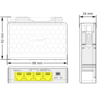 EXTENDER ETHERNET+PoE EXT-POEG3DIN PULSAR