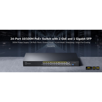 SWITCH POE FS1026PS1 24-PORTOWY SFP CUDY