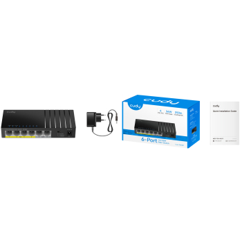 SWITCH POE FS106P 4-PORTOWY + 2X UPLINK CUDY