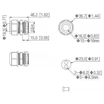 DŁAWNICA IZOLACYJNA G3416GW IP68 3/4 