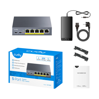 SWITCH POE GS1005P 4-PORTOWY CUDY