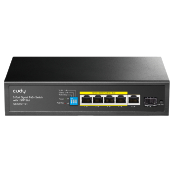 SWITCH POE GS1005PTS1 4-PORTOWY + 1X UPLINK + 1X SFP CUDY