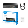 SWITCH POE GS1010PE 8-PORTOWY + 2X UPLINK CUDY