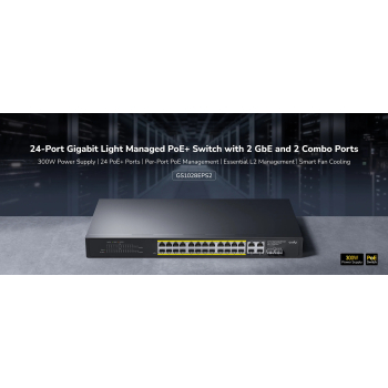 SWITCH POE GS1028EPS2 24-PORTOWY + 4X UPLINK + 2X SFP CUDY