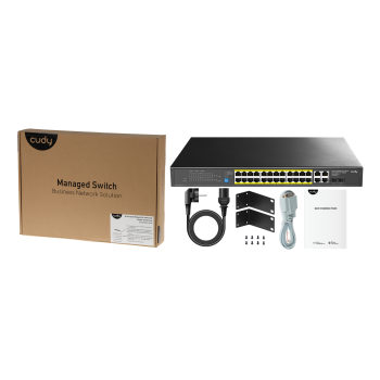 SWITCH POE GS2028PS4-300W 24-PORTOWY SFP CUDY