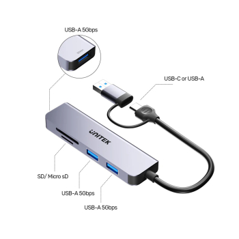 HUB USB 3.0 H1320AGY01 USB-A/USB-C UNITEK