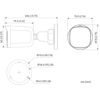 KAMERA AHD, HD-CVI, HD-TVI, PAL HAC-B1A51-U-0280B-S2 - 5 Mpx 2.8 mm DAHUA