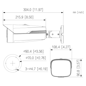 KAMERA AHD, HD-CVI, HD-TVI, CVBS HAC-HFW1239MH-A-LED-0360B-S3 Full-Color - 1080p 3.6 mm DAHUA