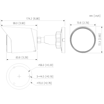 KAMERA AHD, HD-CVI, HD-TVI, CVBS HAC-HFW1239T-A-LED-0280B-S3 Full-Color - 1080p 2.8 mm DAHUA