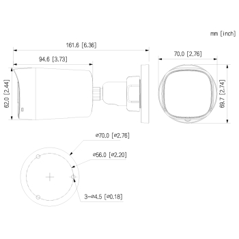 KAMERA AHD, HD-CVI, HD-TVI, PAL HAC-HFW1500RL-0280B-S3-DIP - 5 Mpx 2.8 mm DAHUA