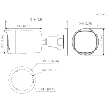 KAMERA AHD, HD-CVI, HD-TVI, PAL HAC-HFW1500RL-IL-A-0280B-S3-DIP - 5 Mpx 2.8 mm DAHUA
