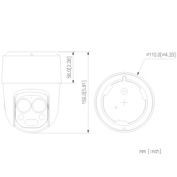 KAMERA AHD, HD-CVI, HD-TVI, PAL OBROTOWA ZEWNĘTRZNA HAC-PT1200B-IL-A-E2Z-2860 Smart Dual Light - 1080p 2.8 mm / 6.0 mm DAHUA