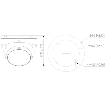KAMERA AHD, HD-CVI, HD-TVI, PAL HAC-T2A51-U-0280B-S3-DIP - 5 Mpx 2.8 mm DAHUA