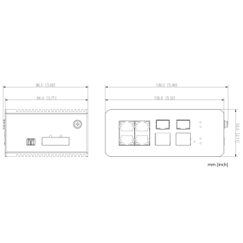 SWITCH PRZEMYSŁOWY   IS4207-4GT-120 5-PORTOWY + 2 x SFP DAHUA