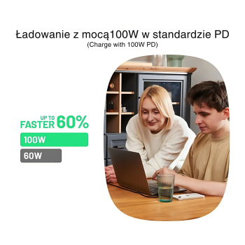 PRZEWÓD KABGC100PS120SW USB-C/USB-C PowerStream 1.2 m Green Cell