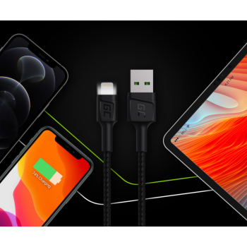 PRZEWÓD KABGC12 USB-A/LIGHTNING Ray 2.0 m Green Cell