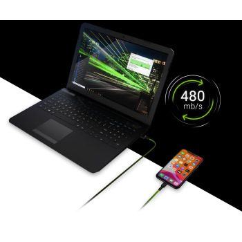 PRZEWÓD KABGC12 USB-A/LIGHTNING Ray 2.0 m Green Cell