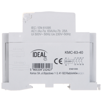 STYCZNIK MODUŁOWY KMC-63-40 63 A 400 V AC IDEAL